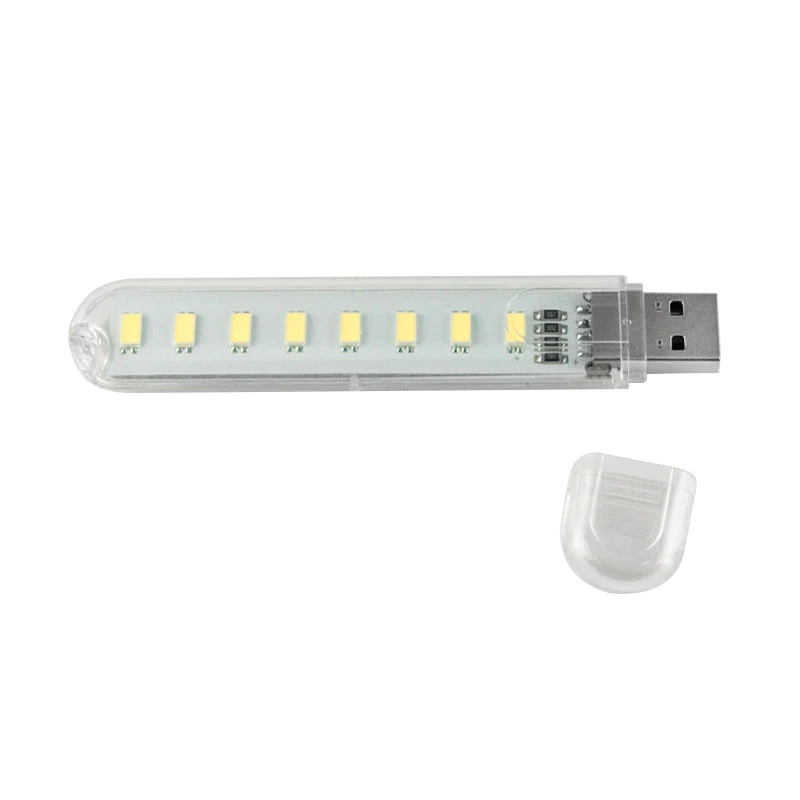 Яркий 8 Led ночник USB Светодиодная лампа для мобильного питания компьютерное