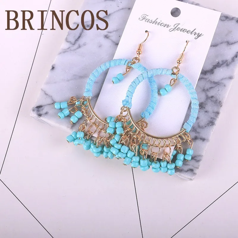 Длинные серьги в богемном стиле эффектные модные подарки женское ювелирное