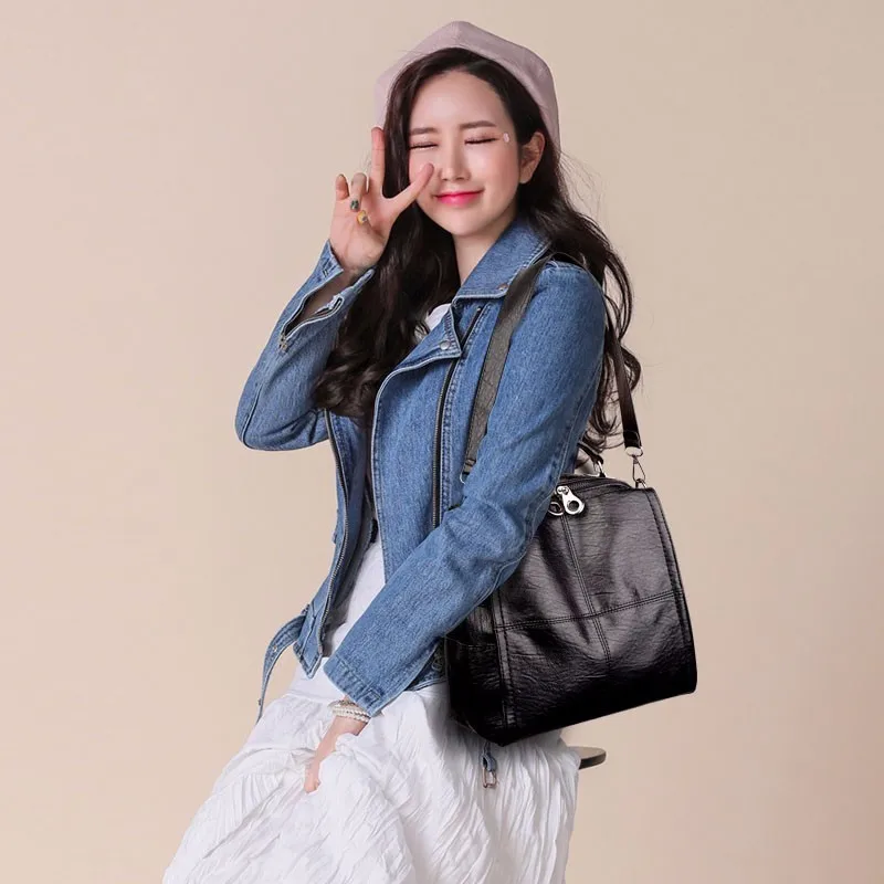 Для женщин Кожаные Рюкзаки Mochilas женский Back Pack Винтаж Bagpack известный бренд большой