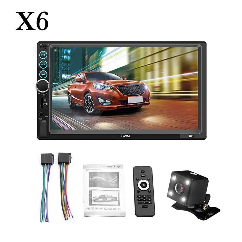 7 &quot2 DIN MP5 Автомобильный плеер Bluetooth Сенсорный экран стерео радиокамера