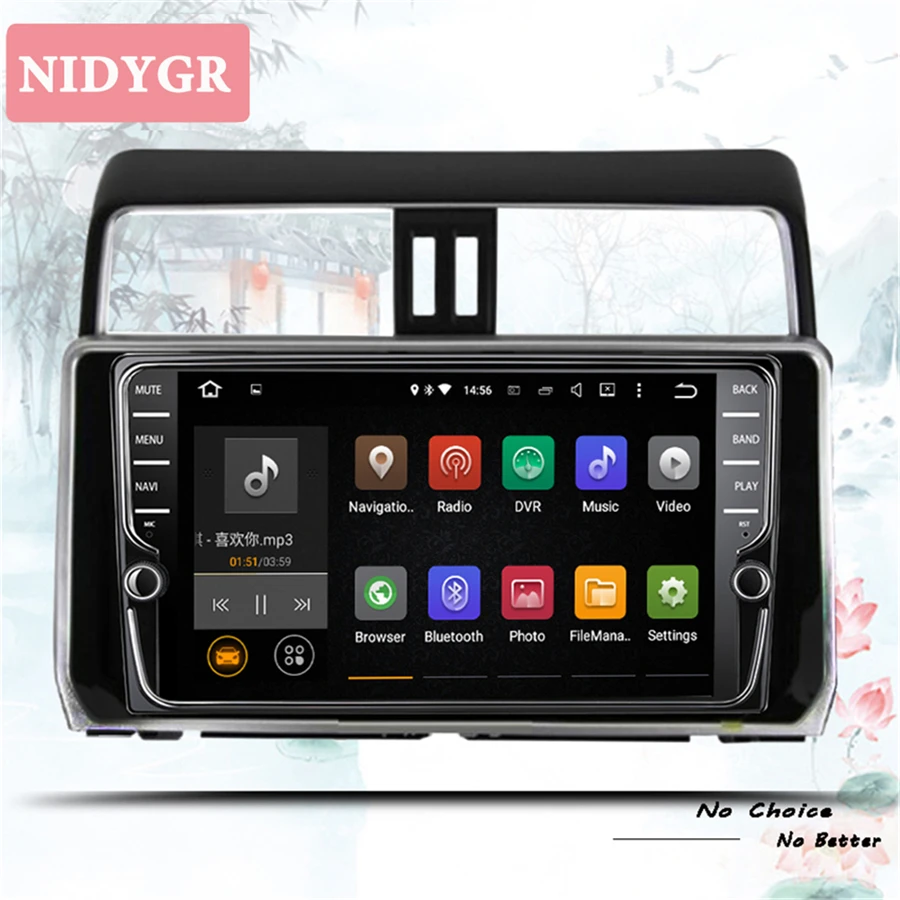 Автомобильный мультимедийный DVD плеер 8 ядер 2 din 9 дюймов Android 10 0 для Toyota PRADO 150 2018 2019