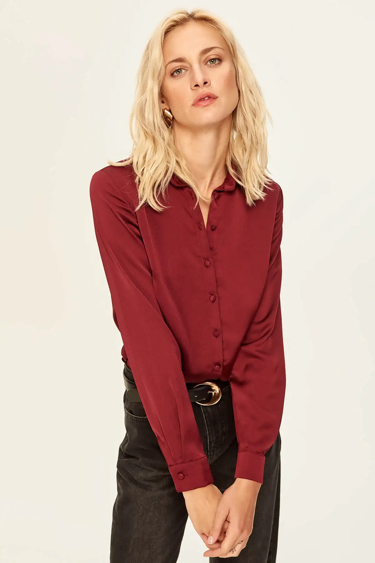 Trendyol Bordeaux Классическая рубашка TOFAW19FG0123| |