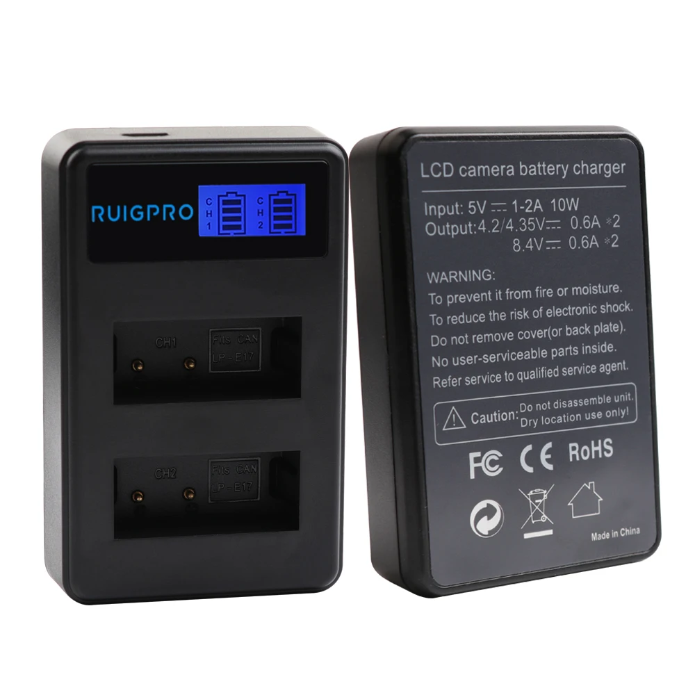 RuigPro 1200 mAh LPE17 LP E17 Батарея + LCD Dual charger для Canon EOS 200D M3 M6 750D 760D T6i T6s 800D 8000D поцелуй X8i