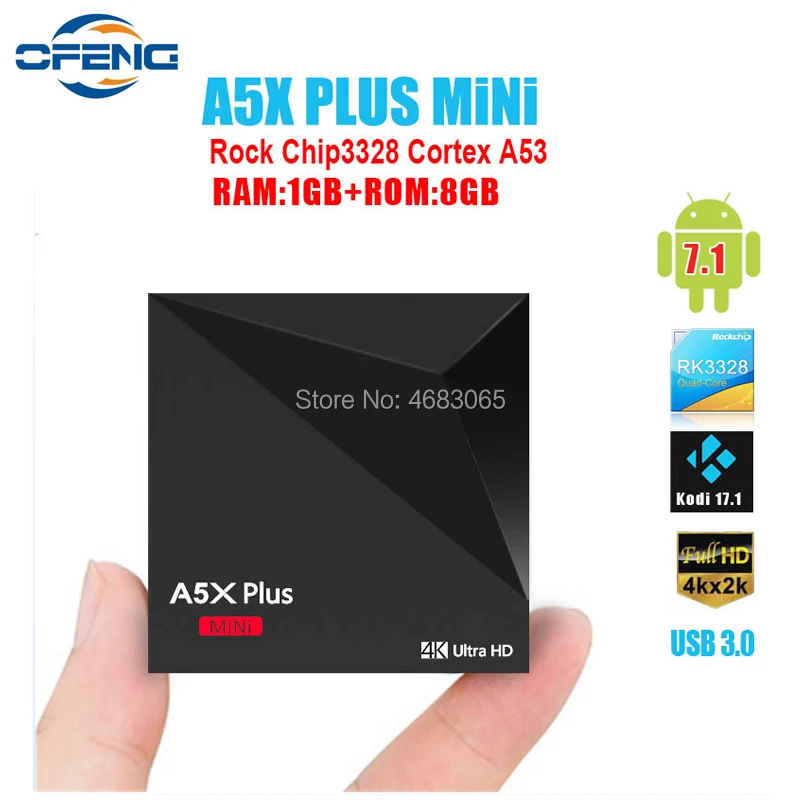 ТВ приставка A5X Plus Android 7 1 четырехъядерный процессор RK3328 2 4G Wi Fi HD2.0 USB3.0 4K умный