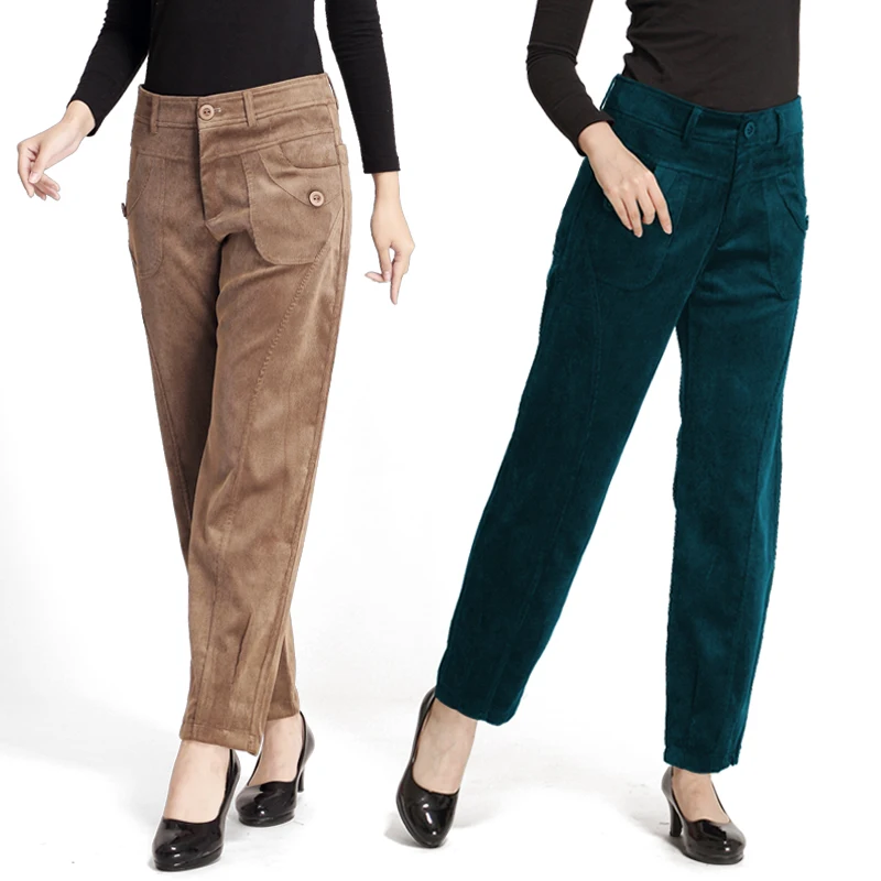 

Hot autumn and winter pants new high waist velvet pants harem pants loose corduroy trousers large size fashion casual pants