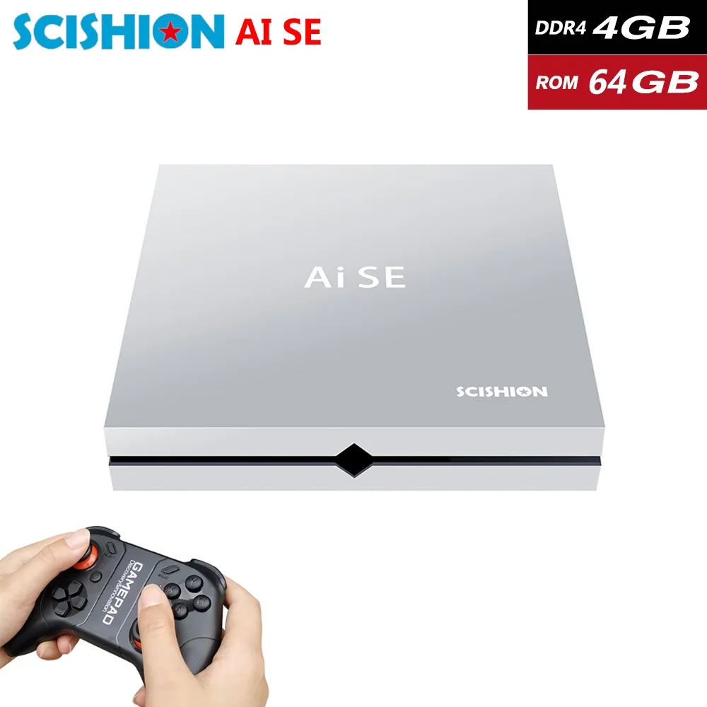 Scishion Ai SE Смарт игровых приставок Android 7 1 с двумя камерами процессор Rockchip 3399 ТВ