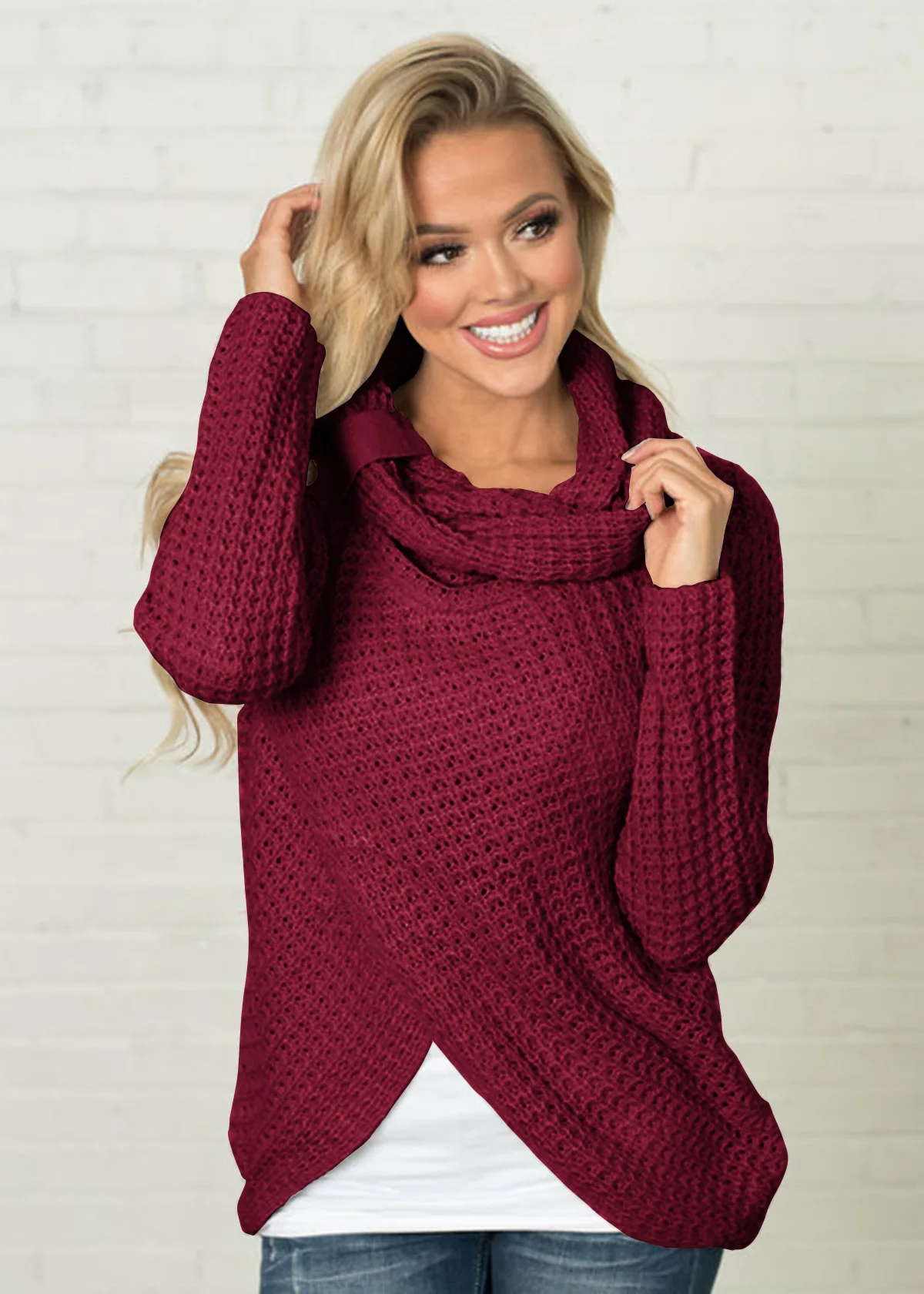 Women Sweater Knitted Pullovers Long Sleeve Turtleneck Solid Knit Top Christmas Pullover Tops Winter Clothes | Женская одежда