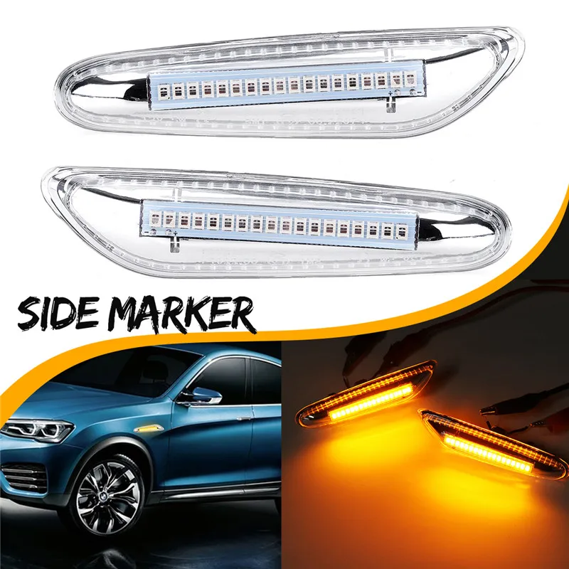 2019 новые 1 пара Хром светодиодный сбоку Габаритные фары Seiten мигалка Klarglas для BMW E36