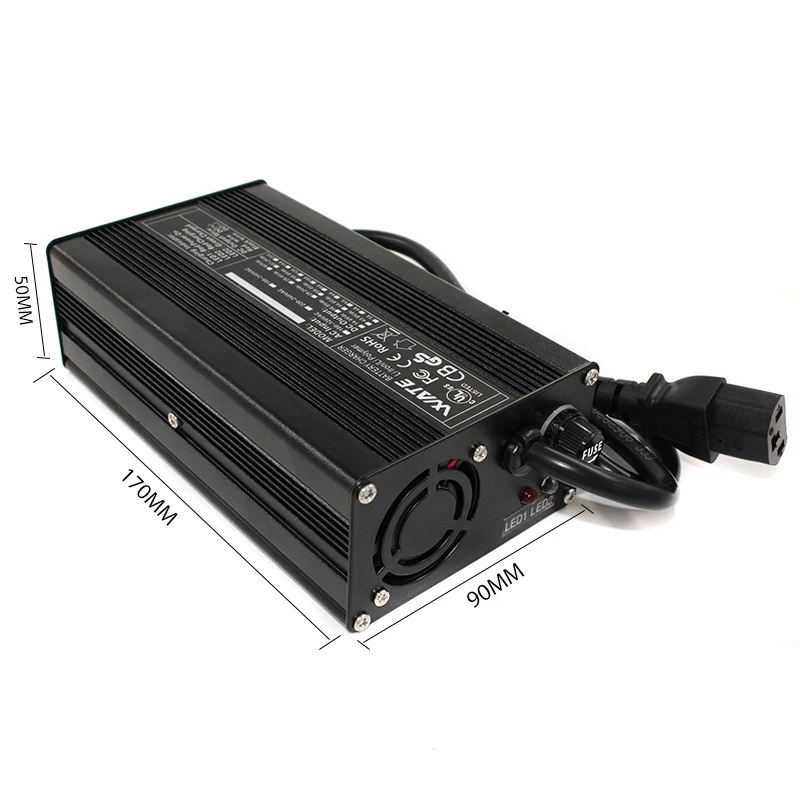 50.4V 4A Charger Li-ion for 44.4V 12S Electric Bike lithium Battery Aluminum shell With fan | Электроника