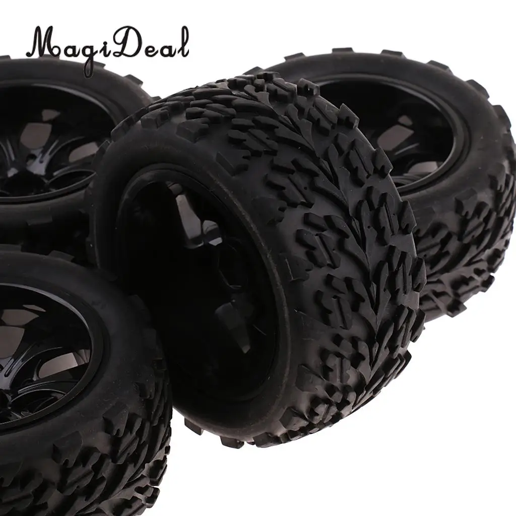 MagiDeal резина 4 шт. 12 мм Ступица колеса диски шины для 1/10 HSP HPI Traxxas Redcat RC гоночный