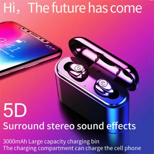 TWS Беспроводные Bluetooth 5 0 наушники стерео гарнитура спортивные с 3500mAh зарядным