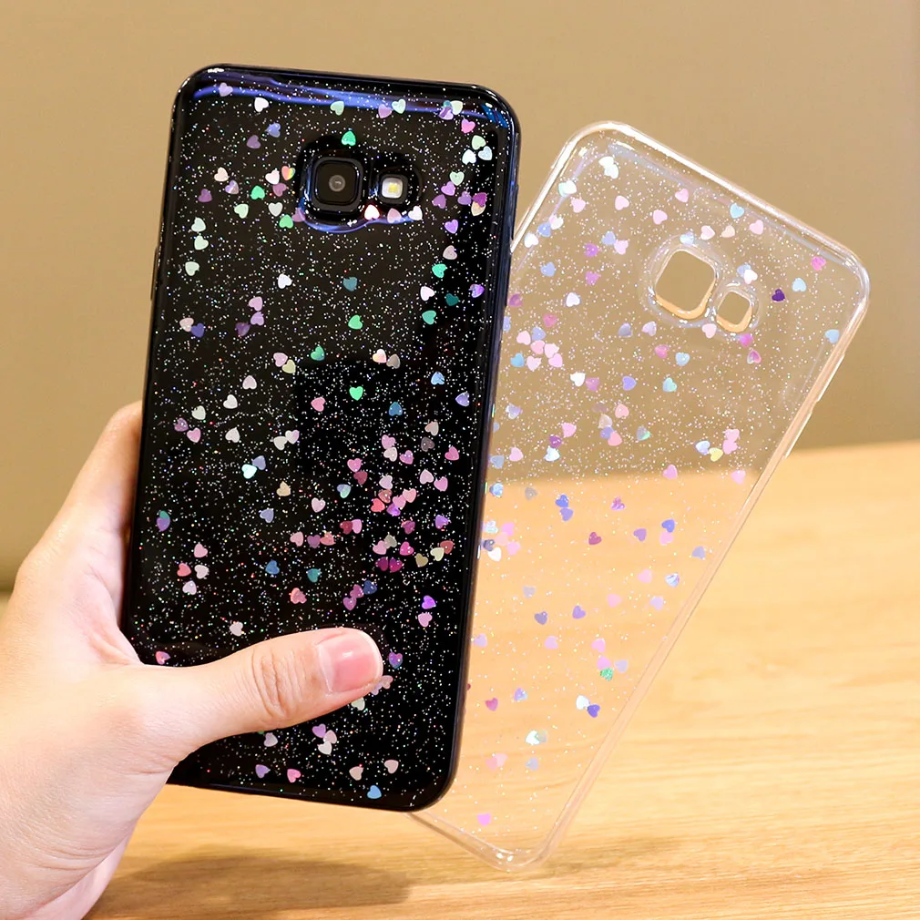 Case For Samsung Galaxy J4 2018 Plus J6 A6 Glitter Star Glossy Silicone Ultra Thin Crystal Cute Girls |