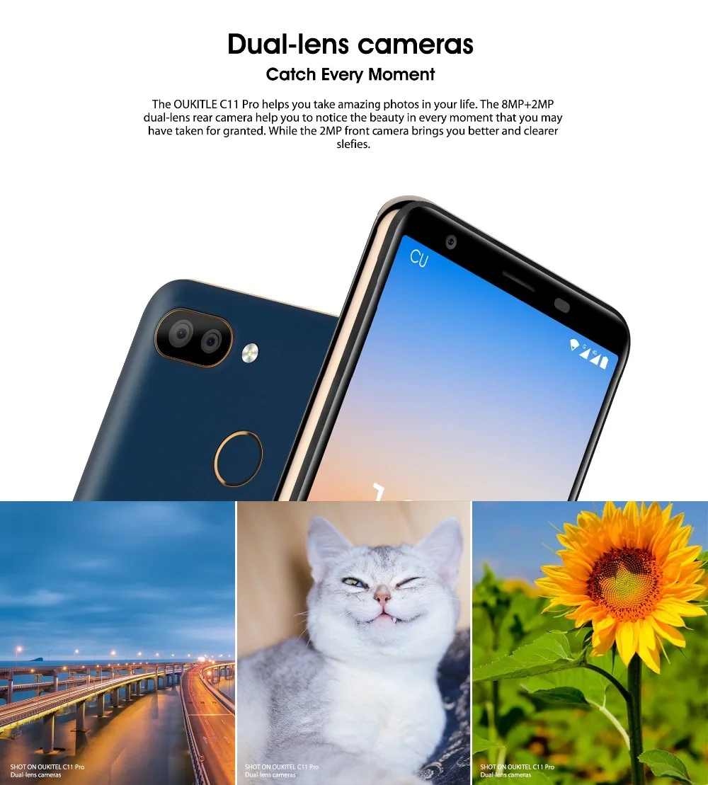 OUKITEL C11 Pro смартфон с 5 дюймовым дисплеем четырёхъядерным процессором ОЗУ 3 ГБ ПЗУ 16