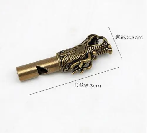 Collection archaize brass dragon head whistle key ring | Дом и сад
