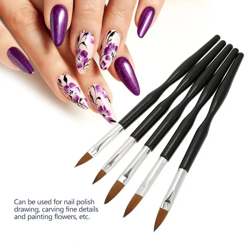5 шт./компл. ногтей кисть плоская ручка для рисования картины советы очистки от