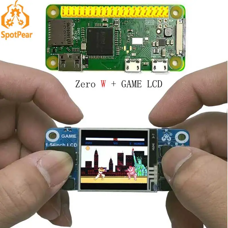 Raspberry Pi zero W Pi0 с мини-игровым ЖК-экраном 1 54 дюйма | Компьютеры и офис
