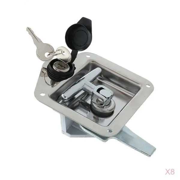 

Qty 8 Trailer Door Latch T-Handle Large Lock Stainless Keys Camper RV Truck Toolbox Auto Replacement Parts
