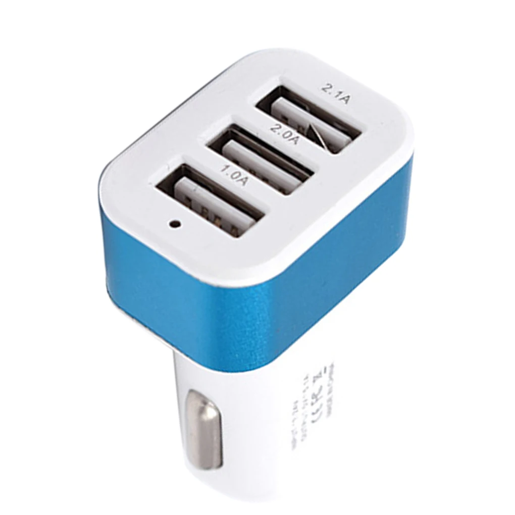 Hot Sale Dc 5.0v 2.1a/2a/1a Car Universal 3 Port Usb Charger Phone Quick Charge Cigarette Lighter Adapter | Автомобили и