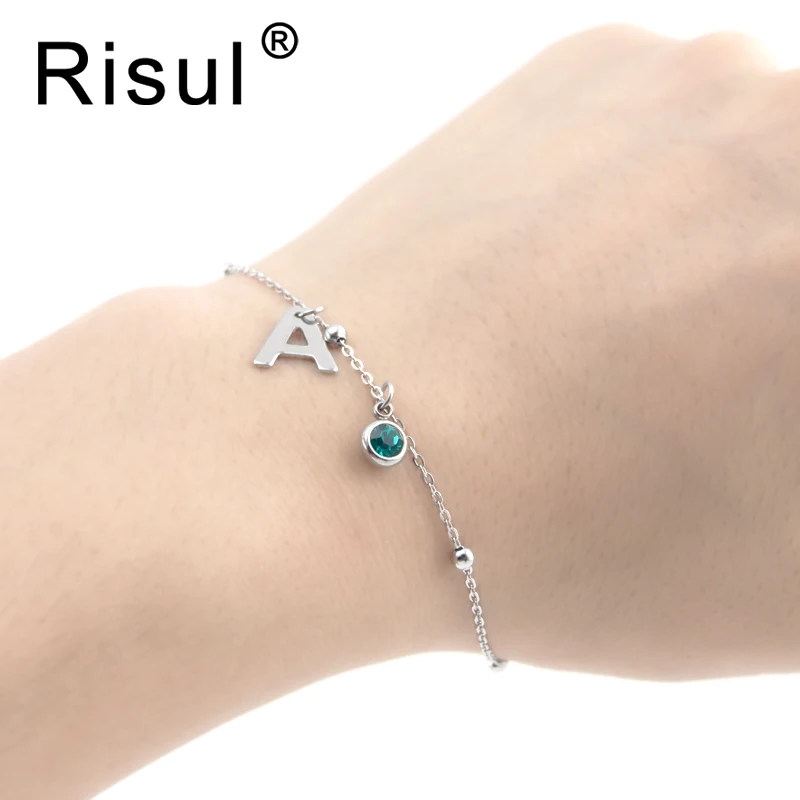 Женский браслет Risul со знаками Зодиака с буквами алфавита luckystone Rolo цепочка