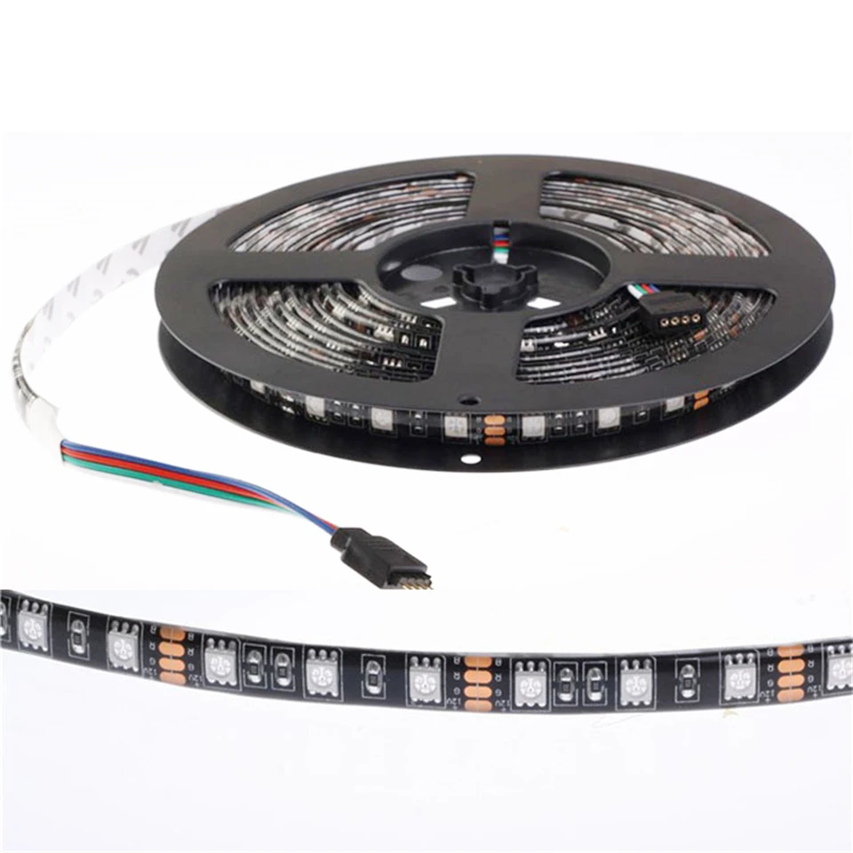 DC 12V 5M 10M 5050 SMD Светодиодная лента с адаптером питания + 44Key IR Remoter IP20/IP65