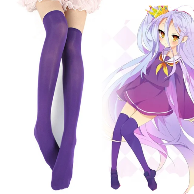 

Biamoxer No Game No Life Shiro Dark Purple Version Female Stockings Cute Girls For Cosplay Costumes New Adult For Costume