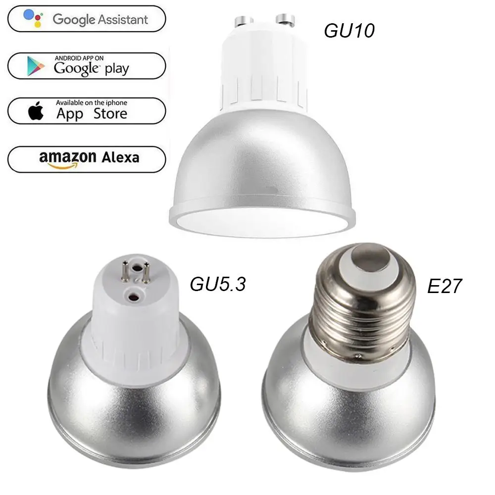 E27 GU5 GU10 5 Вт WiFi Smart APP потолочный светодиодный светильник RGBW лампа дистанционное