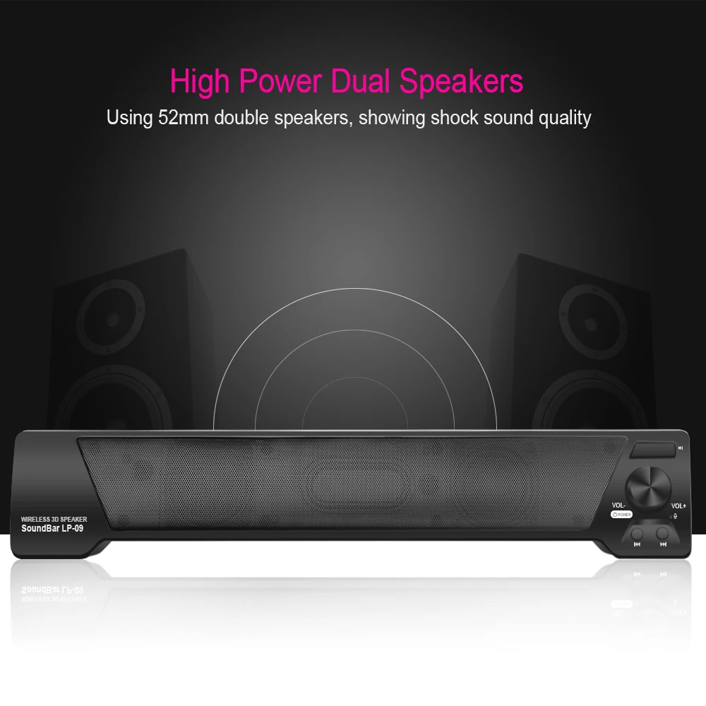 Bluetooth динамик беспроводной 3D Саундбар с микрофоном Hnadsfree HIFI сабвуфер