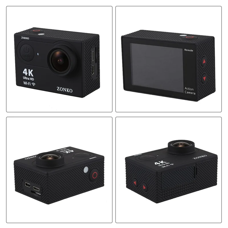 Горячая Распродажа TTKK комплект экшн-камера 100% Ultra HD 4K 30M Спорт 2 0 дюймовый экран 1080p