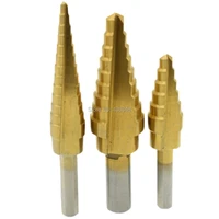 3pcs step drill bit hole cutter bits metal high speed titanium coated steel cone drill bit 316 12 18 12 14 34