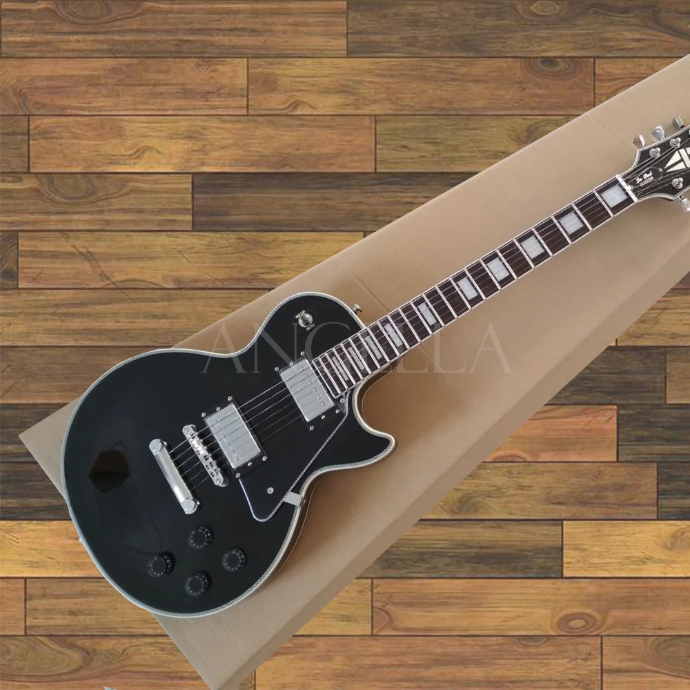 Одежда высшего качества Gib lesp custom gloss black электрогитара с nickelage Аппаратные
