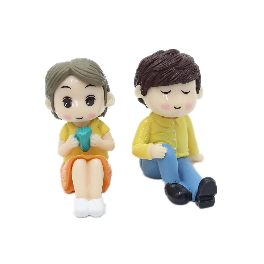 1 пара Мини милая кукла полимерная для торта Топпер миниатюрные украшения