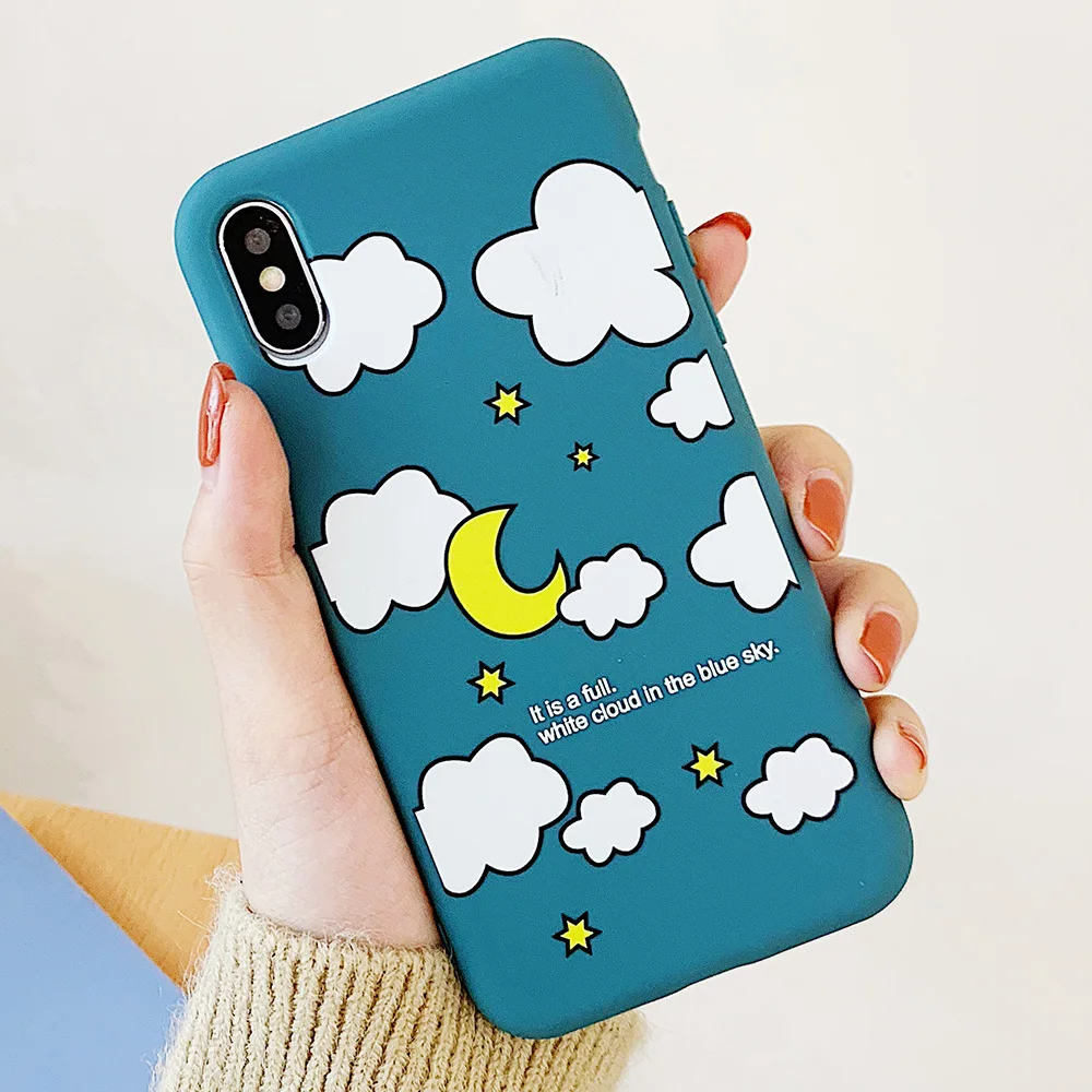 Матовый чехол JONSNOW для iPhone XS Max X XR чехлы с рисунком белых облаков мягкий