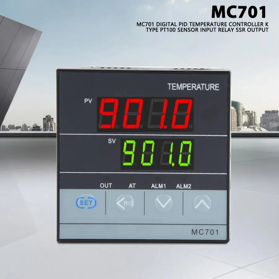 Гигрометр MC701 Цифровой ПИД регулятор температуры K типа PT100 датчик Входное реле SSR
