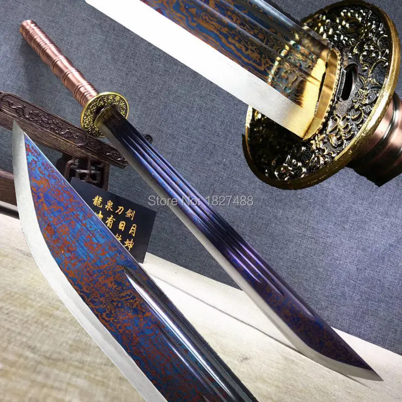 Стальная ручка Китайский кунг фу Broadsword меч ушу дадао сильный сложенный стальной