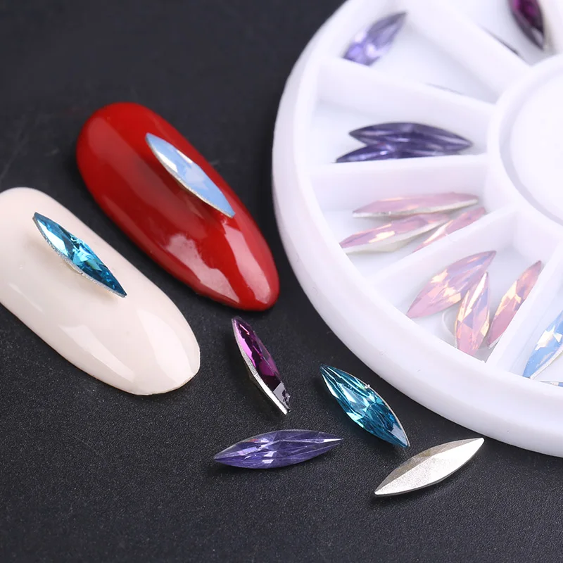 Blueness 1 Wheel Colorful Horse Eye 3D Crystal Nails Art Rhinestones Design Mixed DIY Decorations Studs Manicure | Красота и здоровье