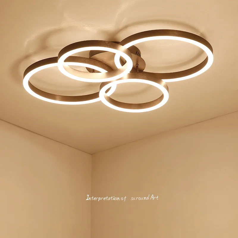 

Round Modern Led ceiling lights for bedroom coffee gold Ceiling Lamp Fixtures Ring hanging lamp Indoor Ceiling Lighting