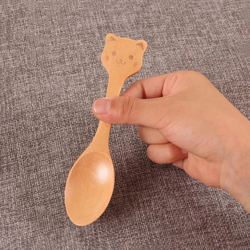4 шт. кухонная утварь из дерева для кошек и животных суп ложка чая столовые