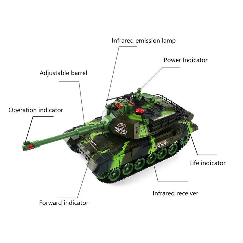 44 см Rc Танк 1/20 2 4 ГГц инфракрасный боевой танк на радиоуправлении модель зарядки