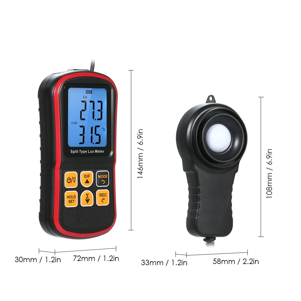 Цифровой измеритель люкс BT фотометр Luxmeter раздельного типа ЖК ручной осветитель