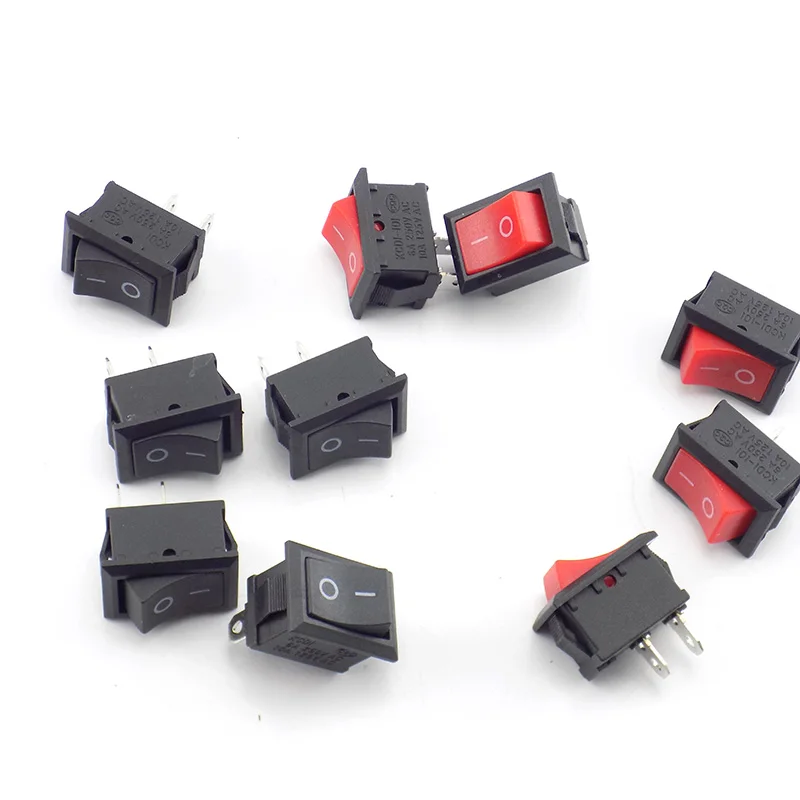 5 шт. 2 Pin ВКЛ ВЫКЛ Лодка кулисный переключатель Push 6A/250VAC 10A 125VAC 15*21 мм Кнопка для