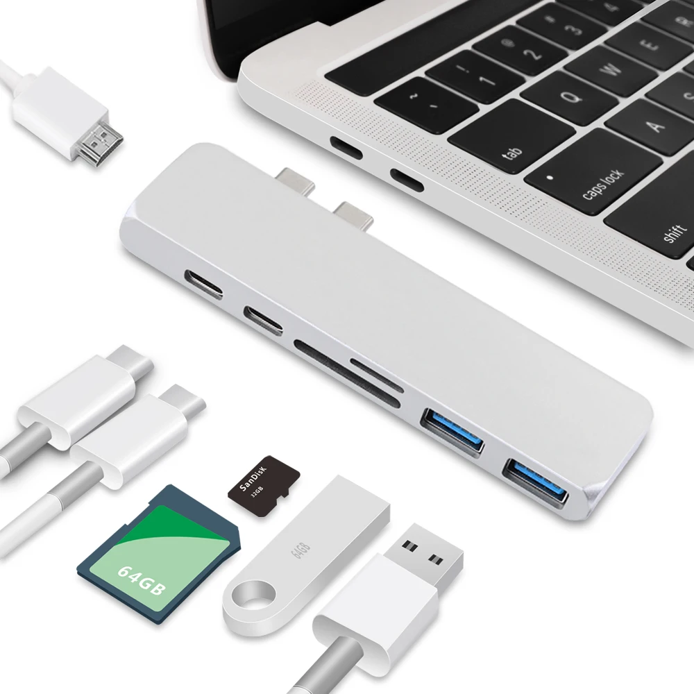 USB 3 1 Type C концентратор для HDMI 4K Thunderbolt адаптер с PD 2 0 Micro SD TF кардридер нового Macbook Air