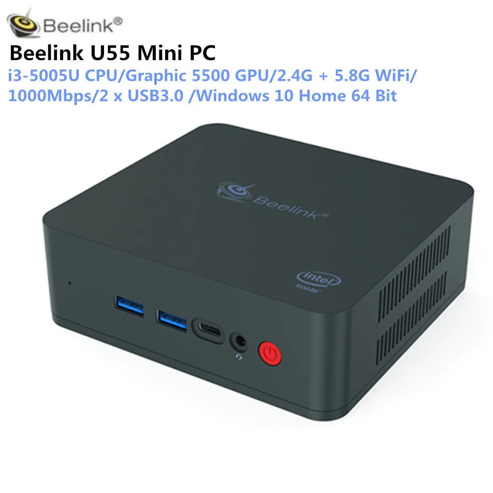 Beelink U55 Мини ПК Intel Core I3 5005U HD Графика 5500 8G Оперативная память 512 г/320 г/256 г Встроенная