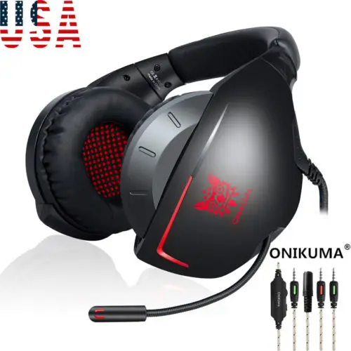 ONIKUMA K7 стерео Бас объемная игровая гарнитура для PS4 Новый Xbox One PC с