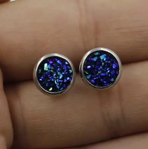 50 пар/лот 8 мм 12 druzy серьги-гвоздики ASOS серьги для детей подростков и девочек