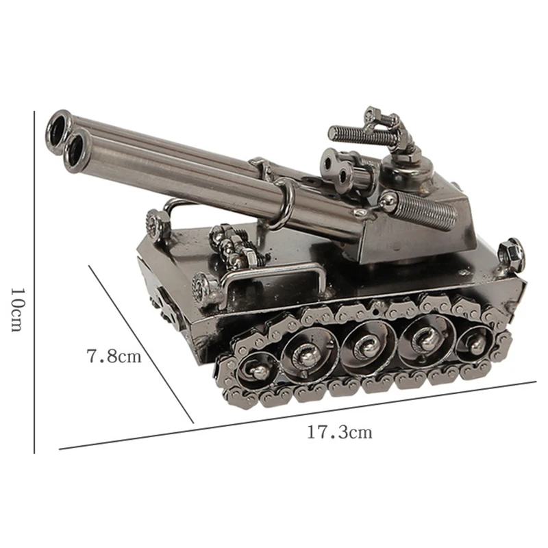 European Retro Zinc Alloy Tank Model Ornaments Children Toy Vintage Home Office Desktop Crafts Gifts | Дом и сад