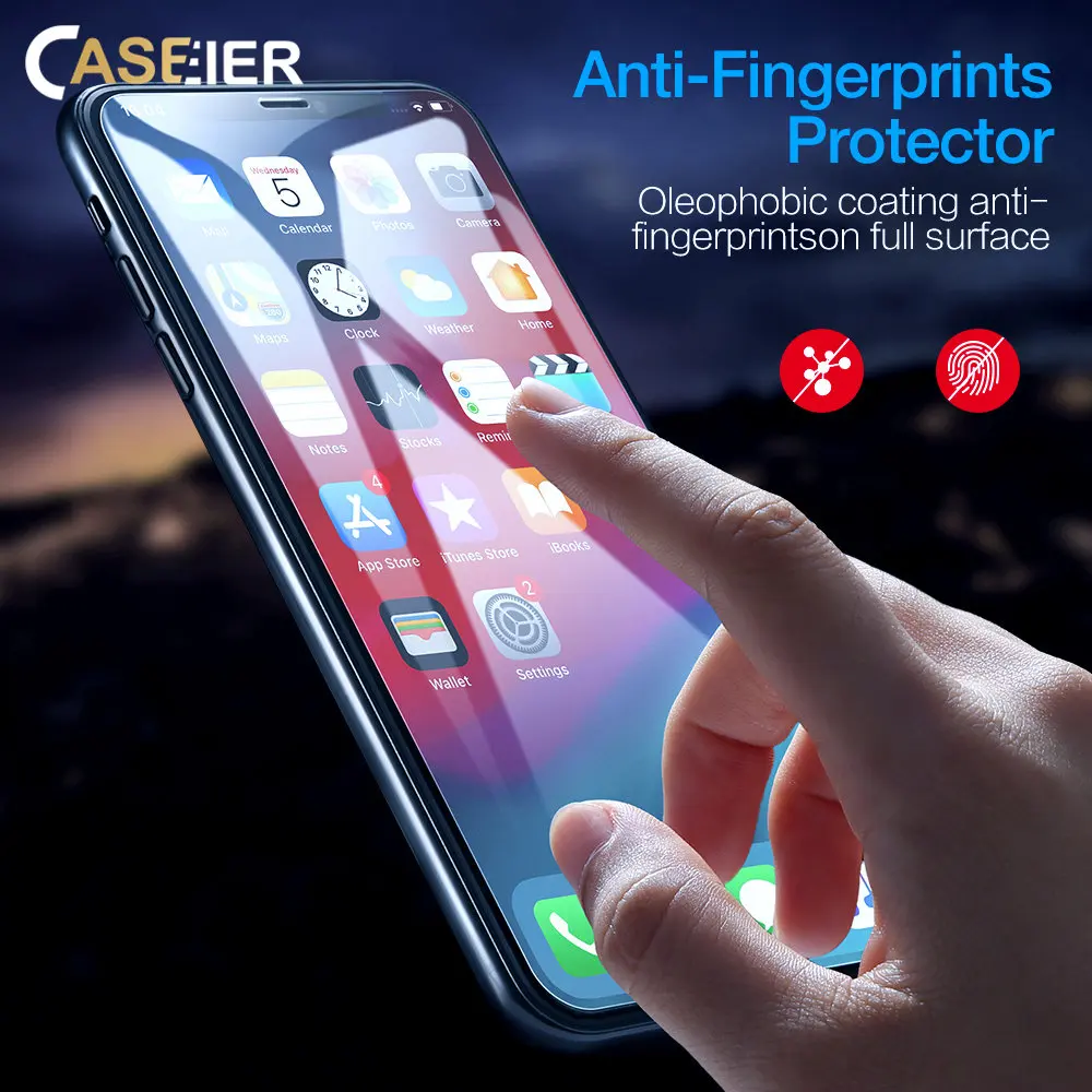CASEIER HD Tempered Glass For iPhone XR XS Max X Protective Film 7 6S 6 8 Plus 5 5S SE 4S 4 Screen Protector | Мобильные телефоны и