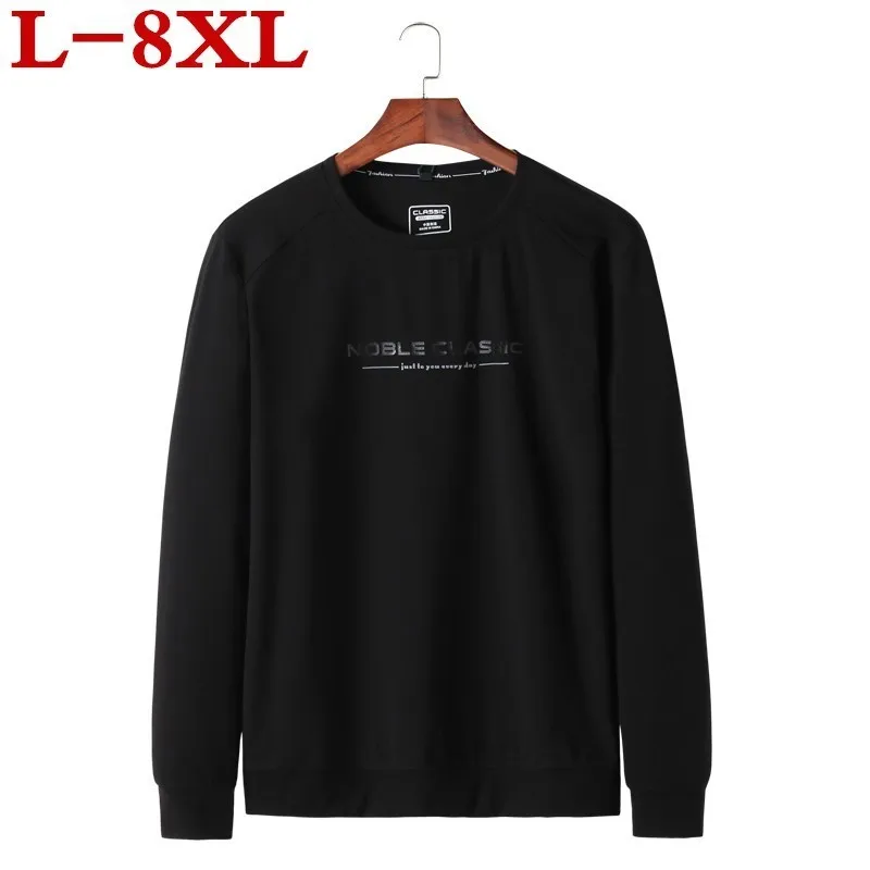 Мужская хлопковая футболка с длинным рукавом размеры до 7xl | одежда