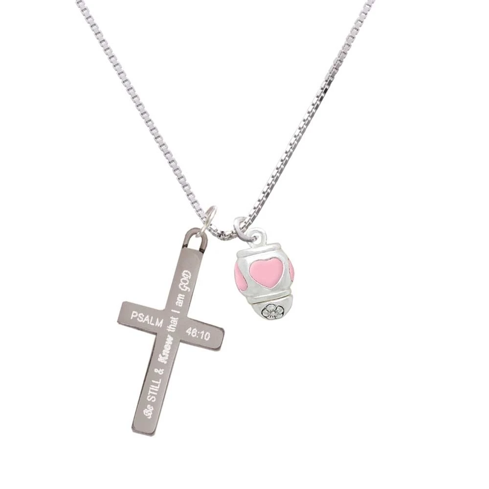 Розовый сердце Spinner и познайте Подвески с крестом|Подвески| |