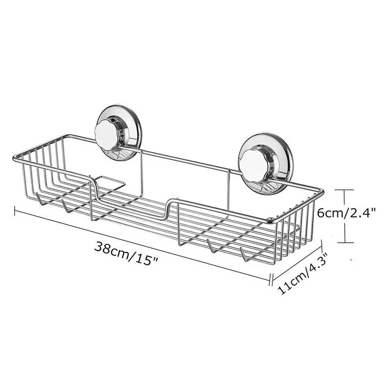 

Stainless Steel Wall-Mounted Storage Basket Kitchen And Bathroom Hollow Drain Basket Bathroom Storage Basket Bath Shelf