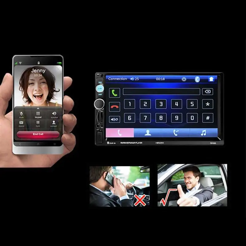 7 inch TFT HD Touch Screen MP5 Player with Video Input Function USB 2.0 Port 1080P Rearview Camera Univeral For Cars | Автомобили и